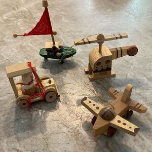 4 vintage Wooden Ornaments